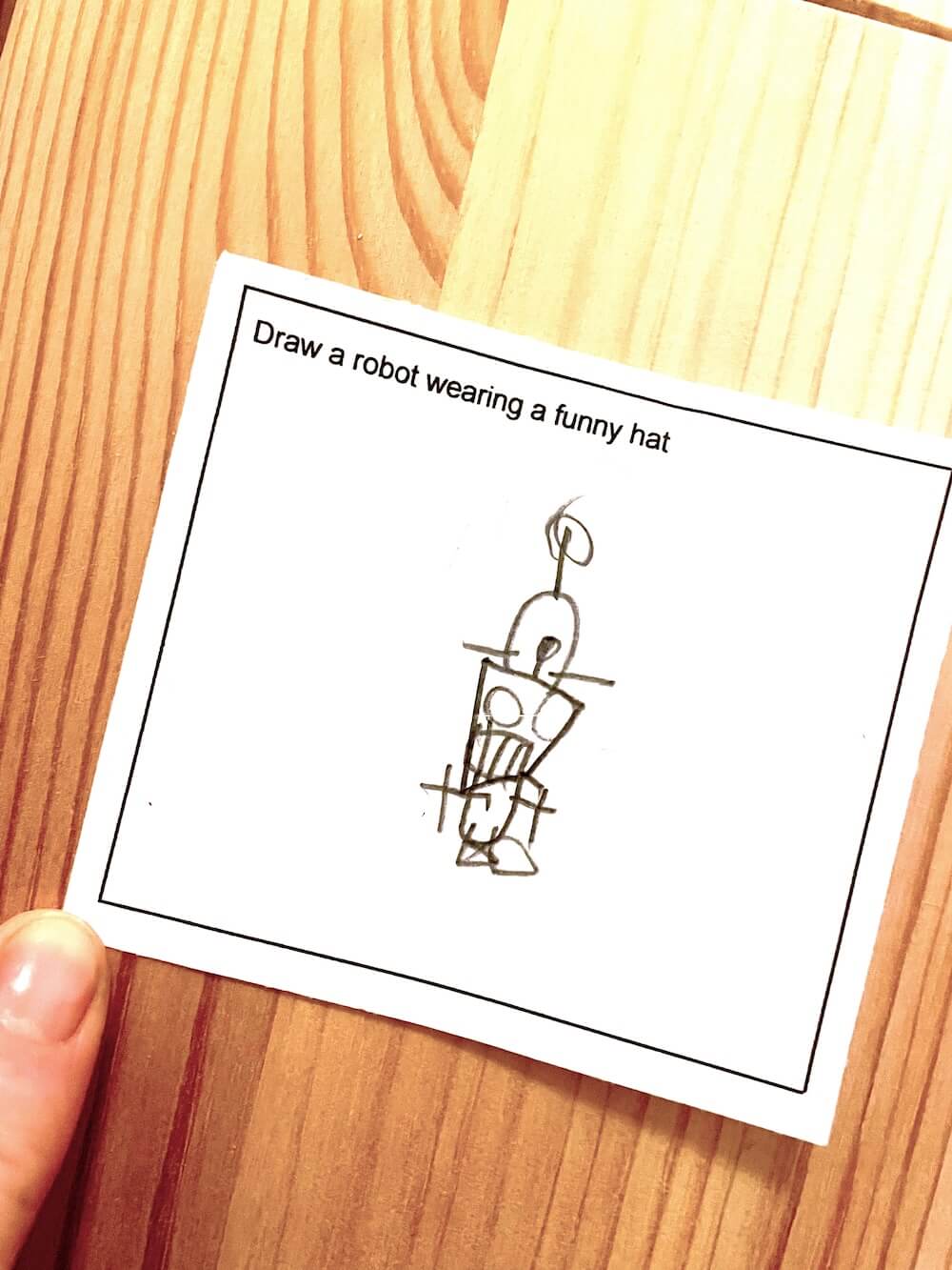 Doodle prompt robot funny hat